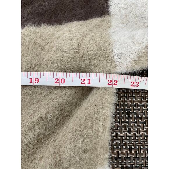 Michelle Nicole Wool Sweater Brown Turtleneck Fall Pullover Geometric Retro Sz M - Picture 13 of 14